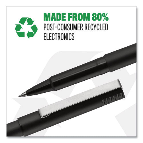 uni-ball® Roller Ball Pen, Stick, Micro 0.5 Mm, Green Ink, Black Matte Barrel, Dozen freeshipping - TVN Wholesale
