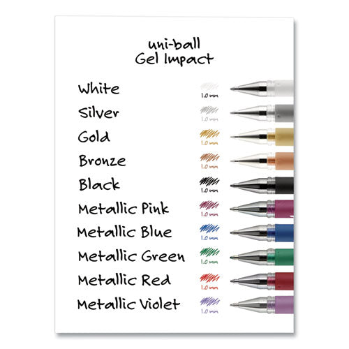 uni-ball® Impact Gel Pen, Stick, Medium 1 Mm, Silver Metallic Ink, Silver Barrel freeshipping - TVN Wholesale
