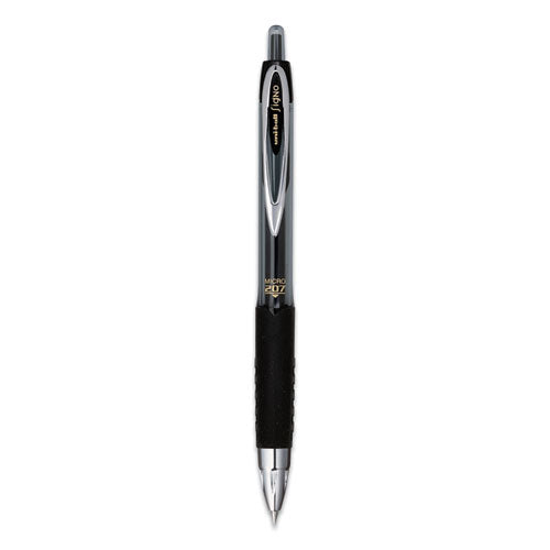 uni-ball® Signo 207 Gel Pen, Retractable, Micro 0.5 Mm, Black Ink, Smoke-black Barrel, Dozen freeshipping - TVN Wholesale