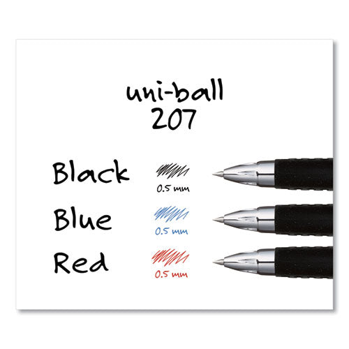 uni-ball® Signo 207 Gel Pen, Retractable, Micro 0.5 Mm, Black Ink, Smoke-black Barrel, Dozen freeshipping - TVN Wholesale