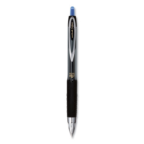 uni-ball® Signo 207 Gel Pen, Retractable, Micro 0.5 Mm, Blue Ink, Smoke-black-blue Barrel, Dozen freeshipping - TVN Wholesale