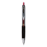 Signo 207 Gel Pen, Retractable, Micro 0.5 Mm, Red Ink, Smoke-black-red Barrel, Dozen