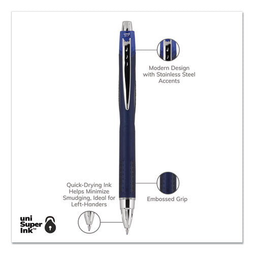 uni-ball® Jetstream Retractable Ballpoint Pen, Fine 0.7 Mm, Blue Ink, Blue Barrel freeshipping - TVN Wholesale