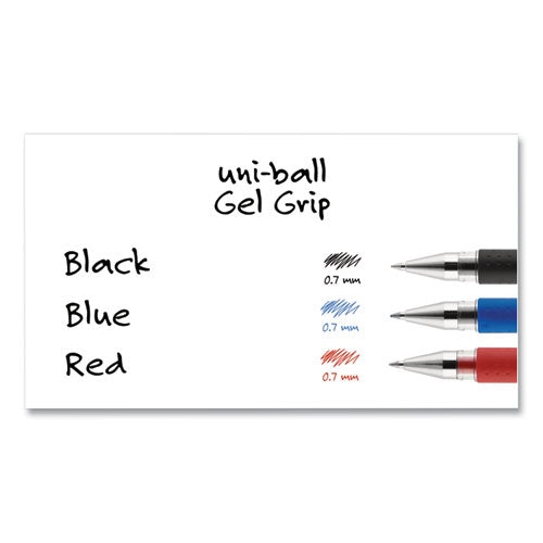 uni-ball® Signo Grip Gel Pen, Stick, Medium 0.7 Mm, Black Ink, Silver-black Barrel, Dozen freeshipping - TVN Wholesale