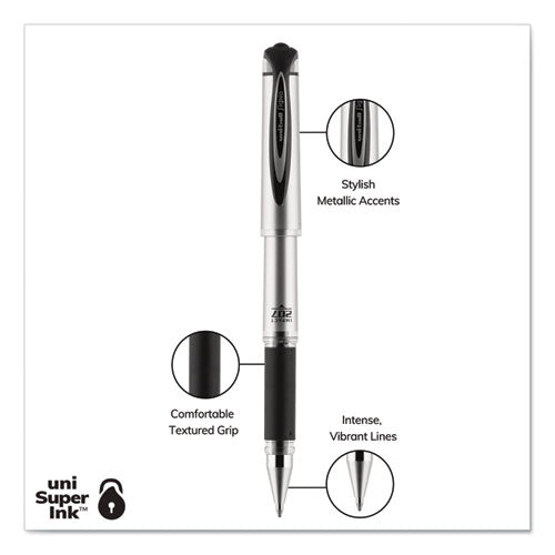 uni-ball® 207 Impact Gel Pen, Stick, Bold 1 Mm, Black Ink, Silver-black Barrel freeshipping - TVN Wholesale