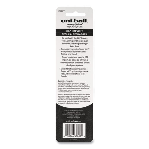 uni-ball® Refill For Gel Impact Gel Pens, Bold Conical Tip, Black Ink, 2-pack freeshipping - TVN Wholesale