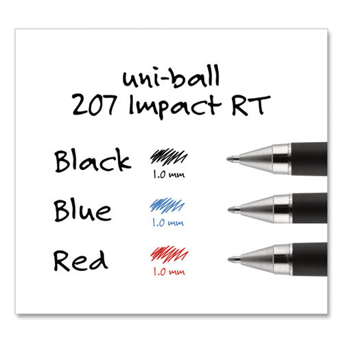 uni-ball® 207 Impact Gel Pen, Retractable, Bold 1 Mm, Black Ink, Black Barrel freeshipping - TVN Wholesale