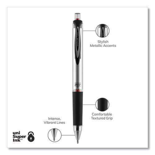 uni-ball® 207 Impact Gel Pen, Retractable, Bold 1 Mm, Red Ink, Black-red Barrel freeshipping - TVN Wholesale
