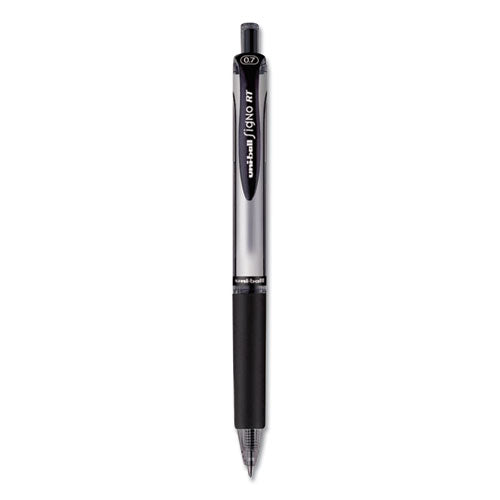 uni-ball® Signo Gel Pen, Retractable, Medium 0.7 Mm, Black Ink, Black-metallic Accents Barrel, Dozen freeshipping - TVN Wholesale