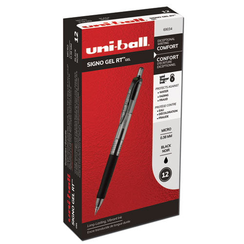 uni-ball® Signo Gel Pen, Retractable, Micro 0.38 Mm, Black Ink, Clear Barrel, Dozen freeshipping - TVN Wholesale