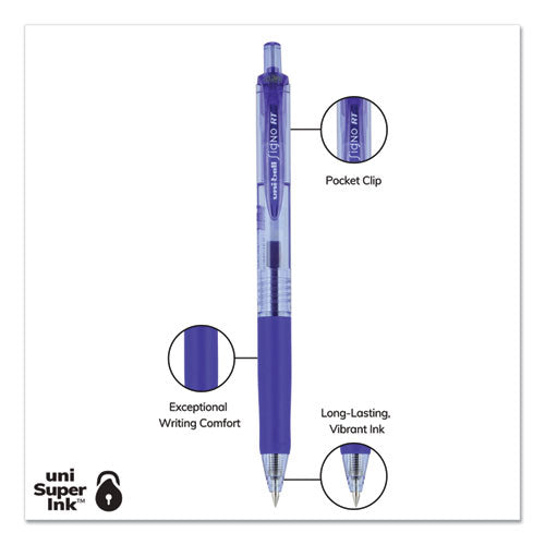 uni-ball® Signo Gel Pen, Retractable, Micro 0.38 Mm, Black Ink, Clear Barrel, Dozen freeshipping - TVN Wholesale