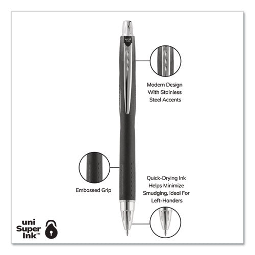 uni-ball® Jetstream Retractable Ballpoint Pen, Bold 1 Mm, Black Ink, Black Barrel freeshipping - TVN Wholesale