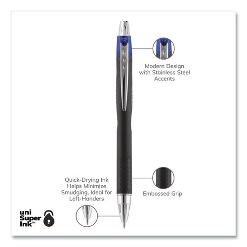 uni-ball® Jetstream Retractable Ballpoint Pen, Bold 1 Mm, Blue Ink, Black Barrel freeshipping - TVN Wholesale