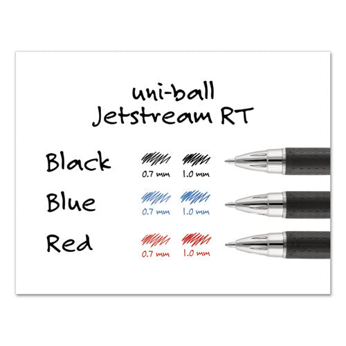 uni-ball® Jetstream Retractable Ballpoint Pen, Bold 1 Mm, Blue Ink, Black Barrel freeshipping - TVN Wholesale