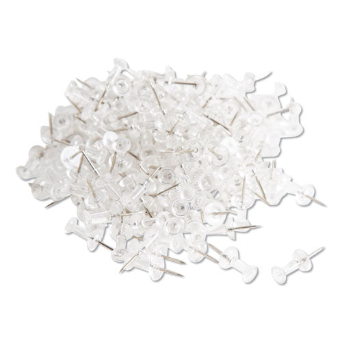 U Brands Standard Push Pins, Plastic, Clear, Silver Pin, 7-16", 200-pack freeshipping - TVN Wholesale