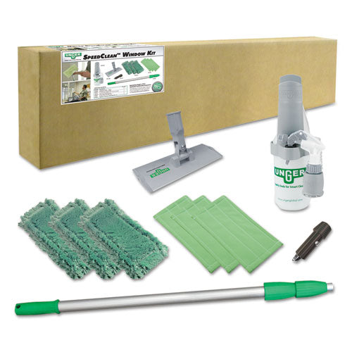 Unger® Speedclean Window Cleaning Kit, 72" To 80", Extension Pole With 8" Pad Holder, Silver-green freeshipping - TVN Wholesale