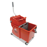 Unger® Side-press Restroom Mop Dual Bucket Combo, 4 Gal, Plastic, Red freeshipping - TVN Wholesale