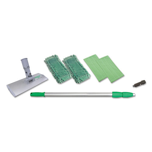 Unger® Speedclean Window Cleaning Kit, Aluminum, 72" Extension Pole, 8" Pad Holder, Silver-green freeshipping - TVN Wholesale
