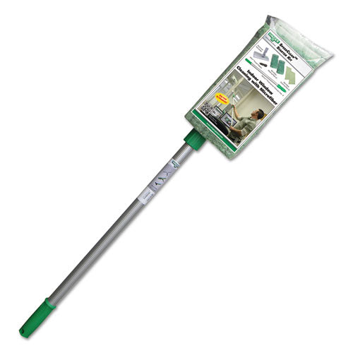 Unger® Speedclean Window Cleaning Kit, Aluminum, 72" Extension Pole, 8" Pad Holder, Silver-green freeshipping - TVN Wholesale
