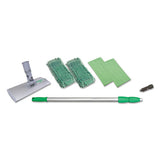 Unger® Speedclean Window Cleaning Kit, Aluminum, 72" Extension Pole, 8" Pad Holder, Silver-green freeshipping - TVN Wholesale