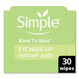 Simple® Eye And Skin Care, Eye Make-up Remover Pads, 30-pack, 6 Packs-carton freeshipping - TVN Wholesale