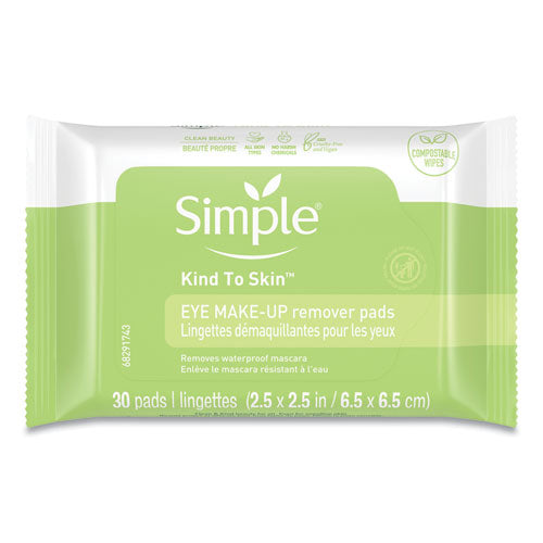 Simple® Eye And Skin Care, Eye Make-up Remover Pads, 30-pack freeshipping - TVN Wholesale