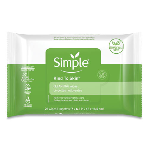 Simple® Eye And Skin Care, Facial Wipes, 25-pack, 6 Packs-carton freeshipping - TVN Wholesale