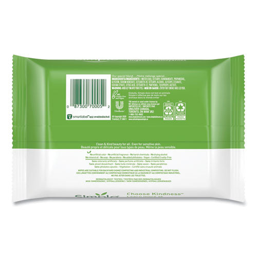 Simple® Eye And Skin Care, Facial Wipes, 25-pack, 6 Packs-carton freeshipping - TVN Wholesale