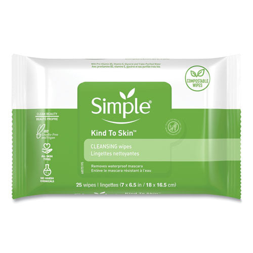Simple® Eye And Skin Care, Facial Wipes, 25-pack freeshipping - TVN Wholesale
