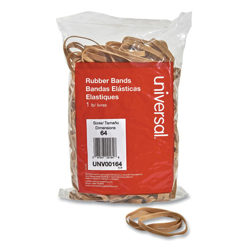 Universal® Rubber Bands, Size 64, 0.04" Gauge, Beige, 1 Lb Bag, 320-pack freeshipping - TVN Wholesale