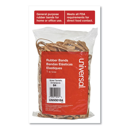 Universal® Rubber Bands, Size 64, 0.04" Gauge, Beige, 1 Lb Bag, 320-pack freeshipping - TVN Wholesale