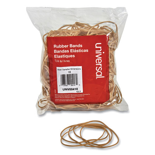 Universal® Rubber Bands, Size 18, 0.04" Gauge, Beige, 4 Oz Box, 400-pack freeshipping - TVN Wholesale