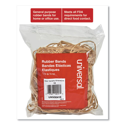 Universal® Rubber Bands, Size 18, 0.04" Gauge, Beige, 4 Oz Box, 400-pack freeshipping - TVN Wholesale
