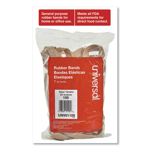 Universal® Rubber Bands, Size 105, 0.06" Gauge, Beige, 1 Lb Box, 55-pack freeshipping - TVN Wholesale
