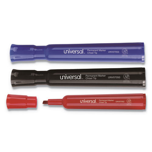 Universal™ Chisel Tip Permanent Marker Value Pack, Broad Chisel Tip, Black, 36-pack freeshipping - TVN Wholesale