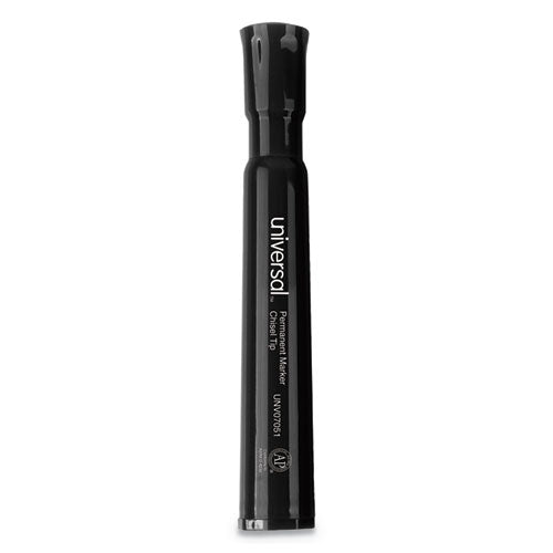 Universal™ Chisel Tip Permanent Marker, Broad Chisel Tip, Black, Dozen freeshipping - TVN Wholesale