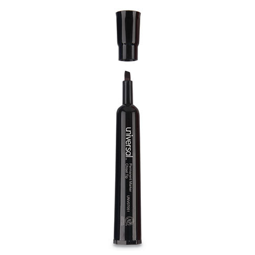 Universal™ Chisel Tip Permanent Marker, Broad Chisel Tip, Black, Dozen freeshipping - TVN Wholesale