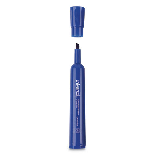 Universal™ Chisel Tip Permanent Marker, Broad Chisel Tip, Red, Dozen freeshipping - TVN Wholesale