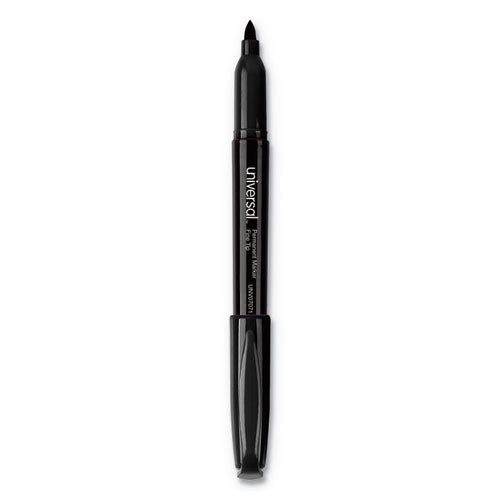 Universal™ Pen-style Permanent Marker Value Pack, Fine Bullet Tip, Black, 60-pack freeshipping - TVN Wholesale