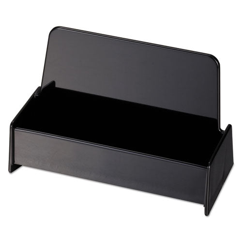 Universal® Business Card Holder, Holds 50 2 X 3.5 Cards, 3.75 X 1.81 X 1.38, Plastic, Black freeshipping - TVN Wholesale