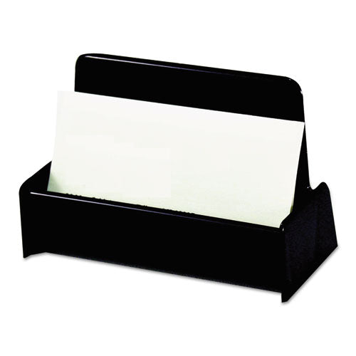 Universal® Business Card Holder, Holds 50 2 X 3.5 Cards, 3.75 X 1.81 X 1.38, Plastic, Black freeshipping - TVN Wholesale