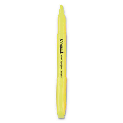 Universal™ Pocket Highlighter Value Pack, Fluorescent Yellow Ink, Chisel Tip, Yellow Barrel, 36-pack freeshipping - TVN Wholesale