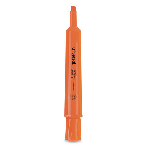 Universal™ Desk Highlighters, Fluorescent Orange Ink, Chisel Tip, Orange Barrel, Dozen freeshipping - TVN Wholesale