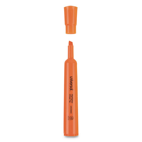 Universal™ Desk Highlighters, Fluorescent Orange Ink, Chisel Tip, Orange Barrel, Dozen freeshipping - TVN Wholesale