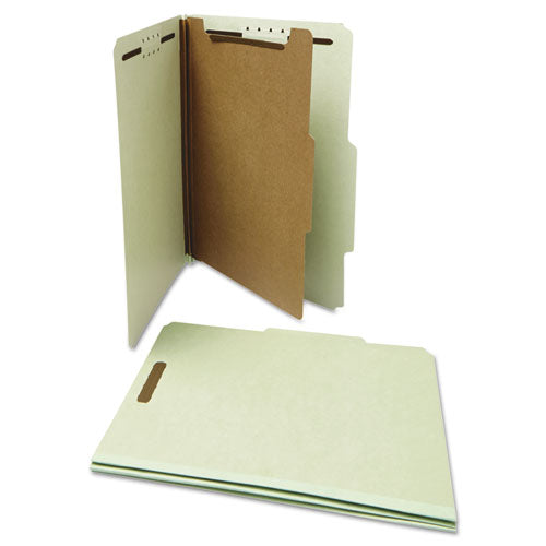 Universal® Four-section Pressboard Classification Folders, 1 Divider, Letter Size, Gray-green, 10-box freeshipping - TVN Wholesale