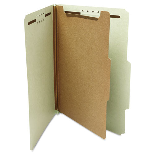 Universal® Four-section Pressboard Classification Folders, 1 Divider, Letter Size, Gray-green, 10-box freeshipping - TVN Wholesale