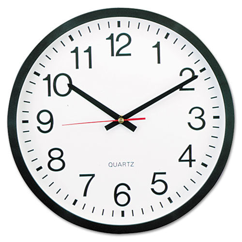 Universal® Classic Round Wall Clock, 12.63" Overall Diameter, Black Case, 1 Aa (sold Separately) freeshipping - TVN Wholesale