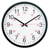 Universal® 24-hour Round Wall Clock, 12.63" Overall Diameter, Black Case, 1 Aa (sold Separately) freeshipping - TVN Wholesale
