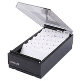 Universal® Business Card File, Holds 600 2 X 3.5 Cards, 4.25 X 8.25 X 2.5, Metal-plastic, Black freeshipping - TVN Wholesale