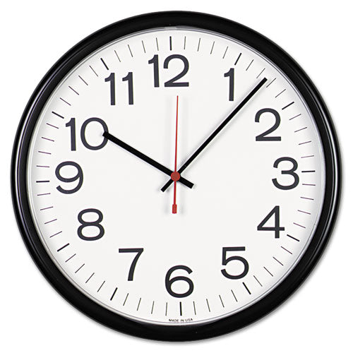 Universal® Indoor-outdoor Round Wall Clock, 13.5" Overall Diameter, Black Case, 1 Aa (sold Separately) freeshipping - TVN Wholesale